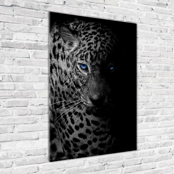 Modernes Acrylbild vertikal Leopard