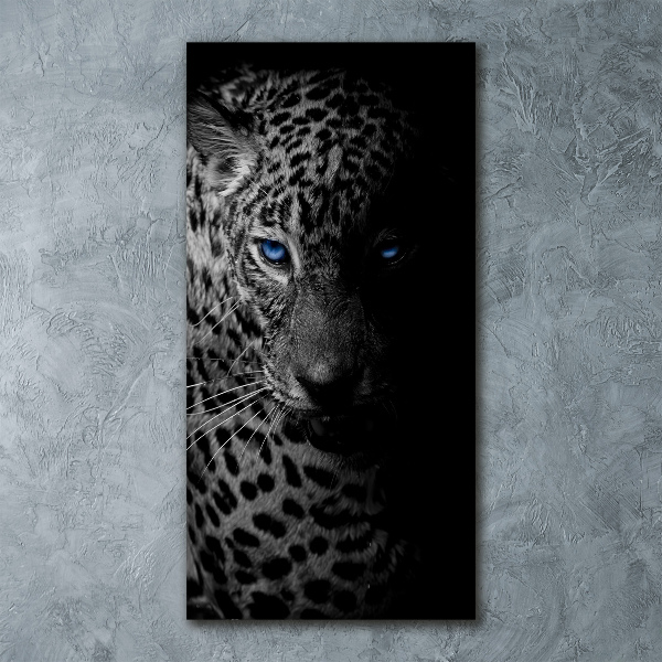 Modernes Acrylbild vertikal Leopard