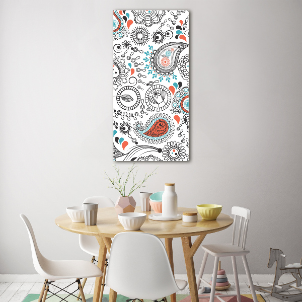 Modernes Acrylbild vertikal Ornamente