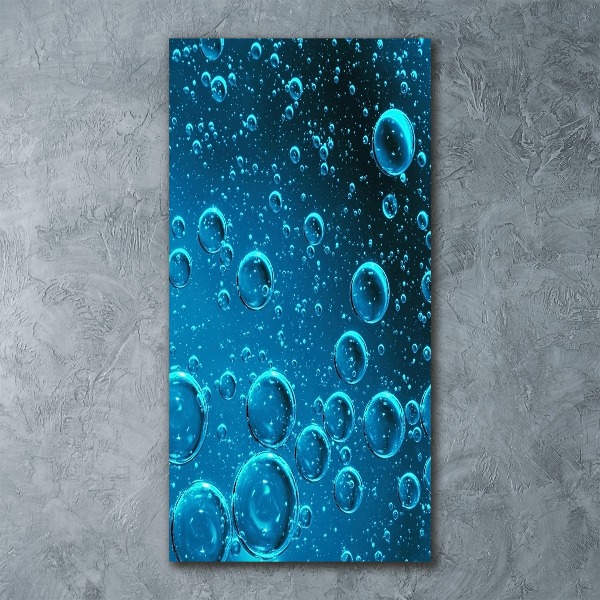 Acrylbild vertikal Blasen unter Wasser