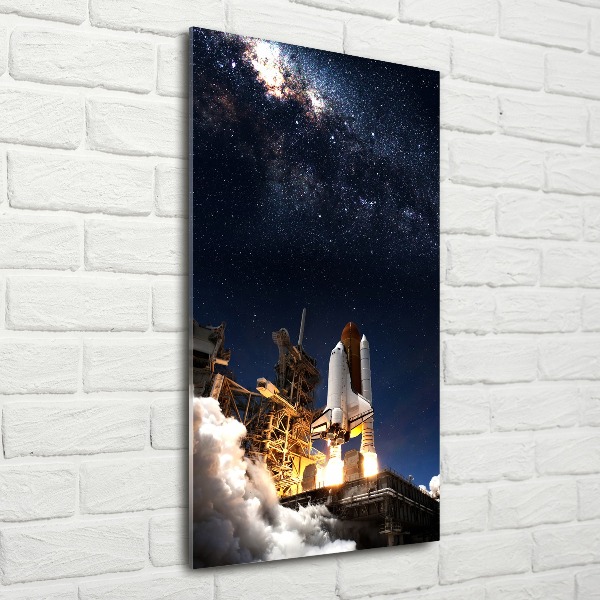 Acrylbild vertikal Rakete startet