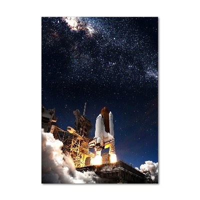 Acrylbild vertikal Rakete startet