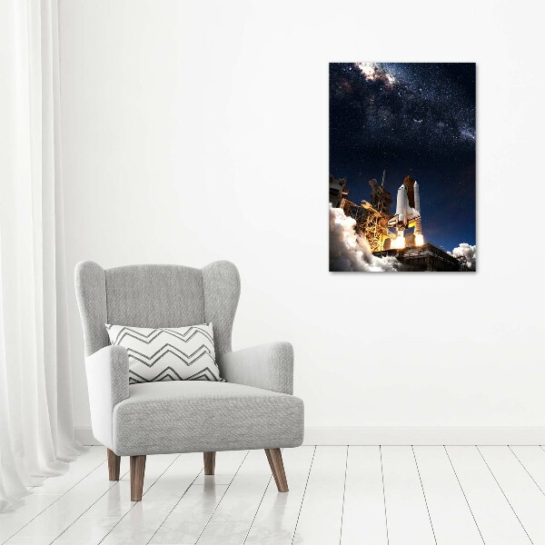 Acrylbild vertikal Rakete startet