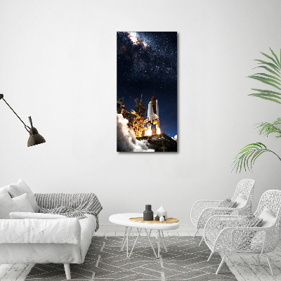 Acrylbild vertikal Rakete startet
