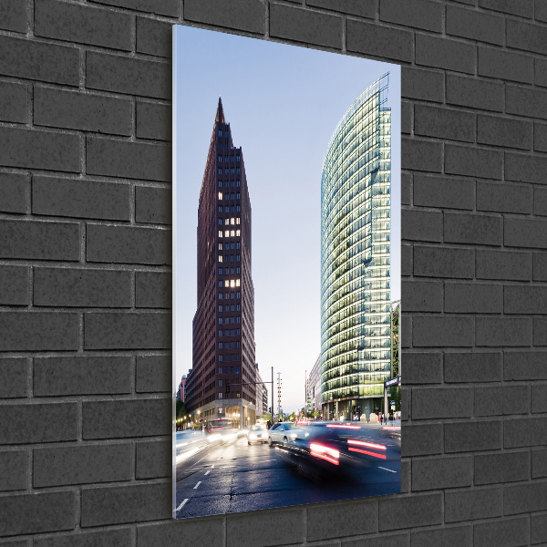 Modernes Acrylbild vertikal Wolkenkratzer