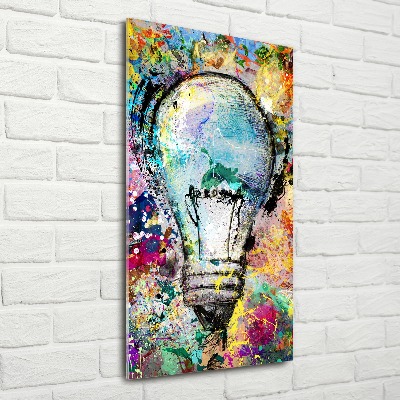 Plexiglasbilder vertikal bunte Glühbirne