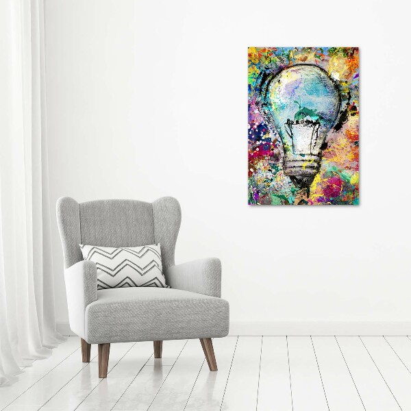 Plexiglasbilder vertikal bunte Glühbirne