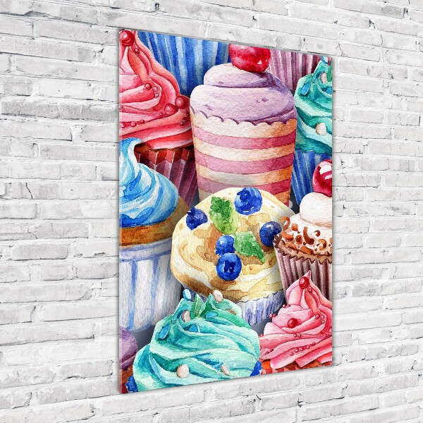 Acrylbild vertikal Bunte Cupcakes