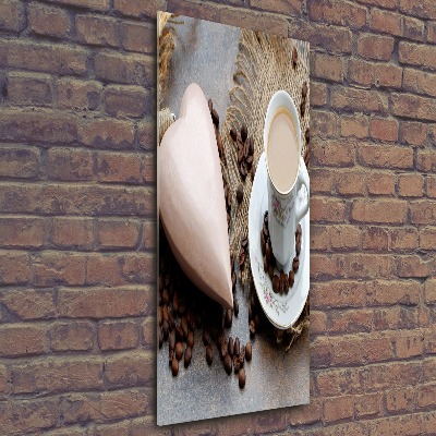 Acrylbild vertikal Kaffee und Herz