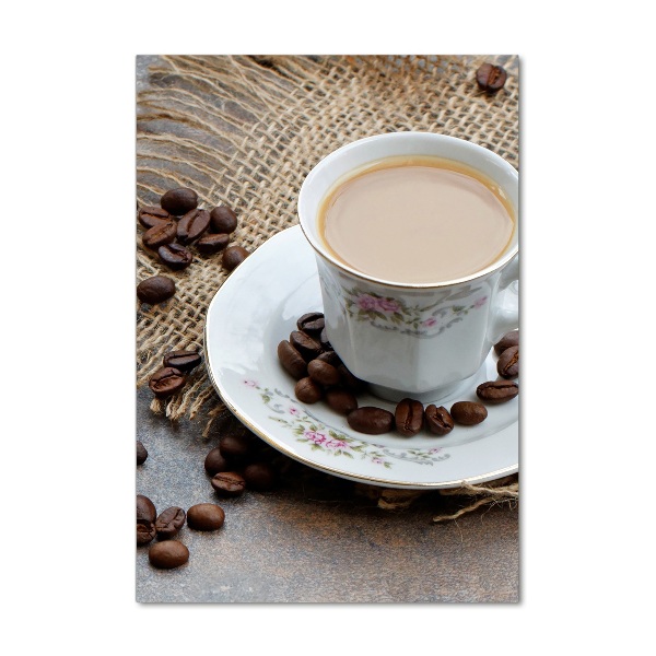 Acrylbild vertikal Kaffee und Herz