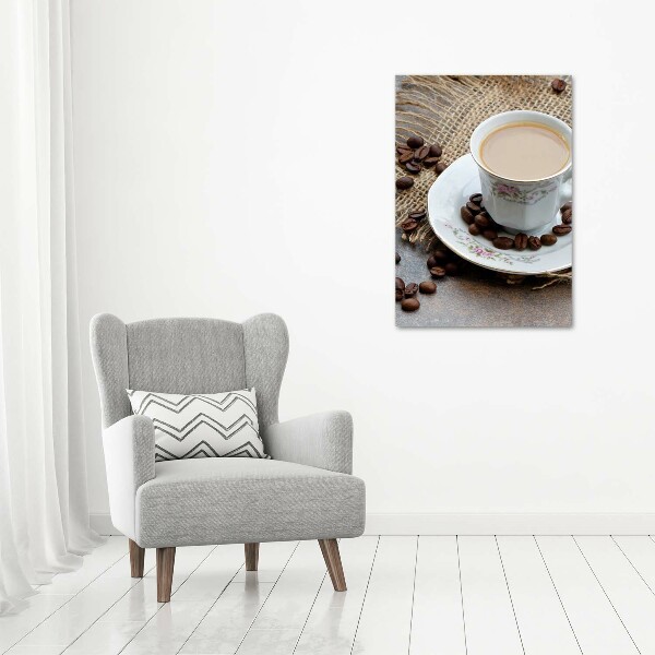 Acrylbild vertikal Kaffee und Herz