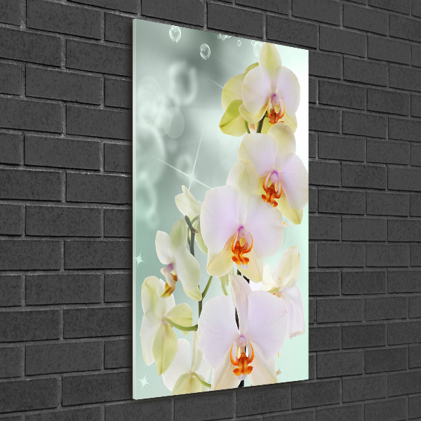 Modernes Acrylbild vertikal Orchidee