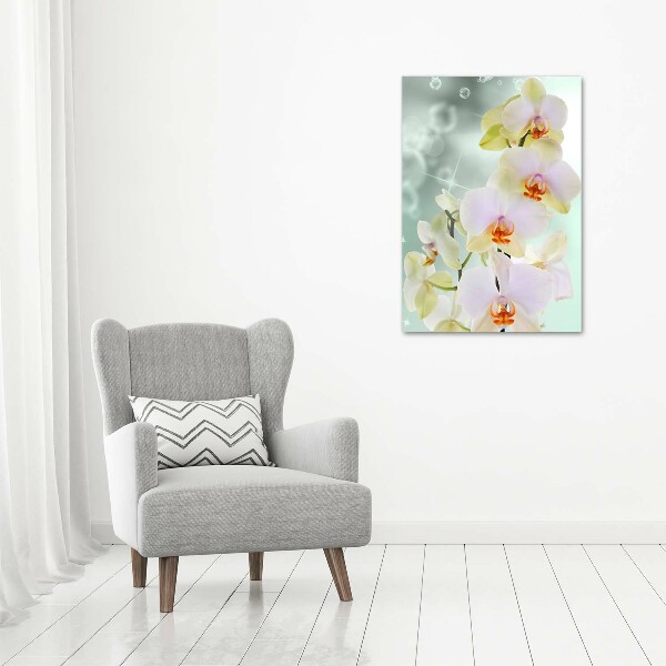 Modernes Acrylbild vertikal Orchidee