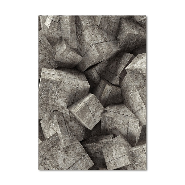 Modernes Acrylbild vertikal Betonwürfel