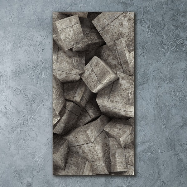 Modernes Acrylbild vertikal Betonwürfel