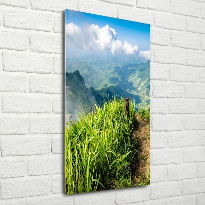 Acrylbild vertikal Bergpfad