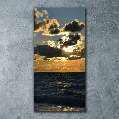 Bild auf Acrylglas vertikal Sonnenuntergang am Meer