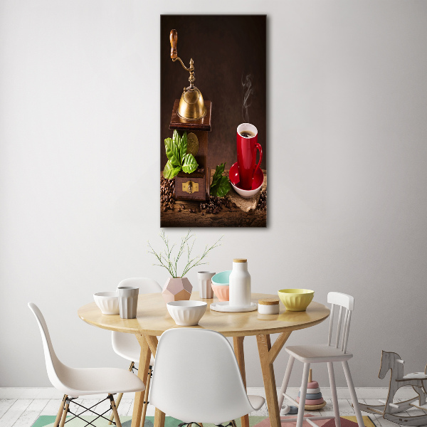 Modernes Acrylbild vertikal Kaffeemühle