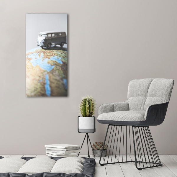 Plexiglasbilder vertikal Van auf einem Globus