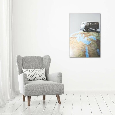 Plexiglasbilder vertikal Van auf einem Globus