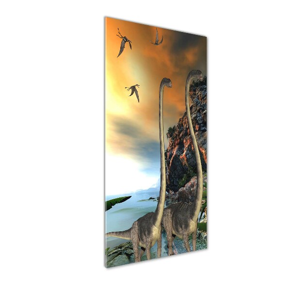 Modernes Acrylbild vertikal Dinosaurier