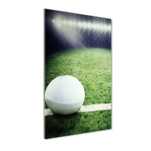 Modernes Acrylbild vertikal Rugbyball