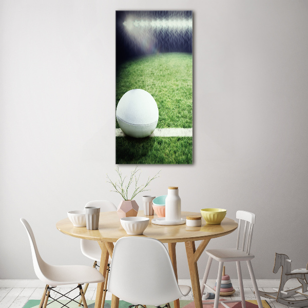 Modernes Acrylbild vertikal Rugbyball