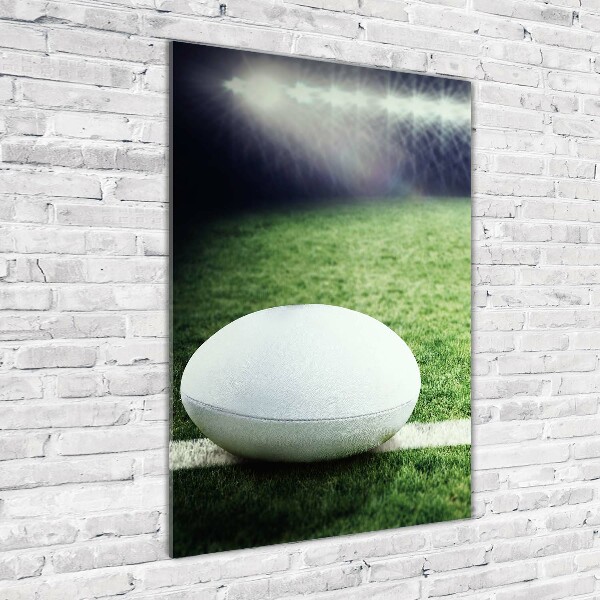 Modernes Acrylbild vertikal Rugbyball