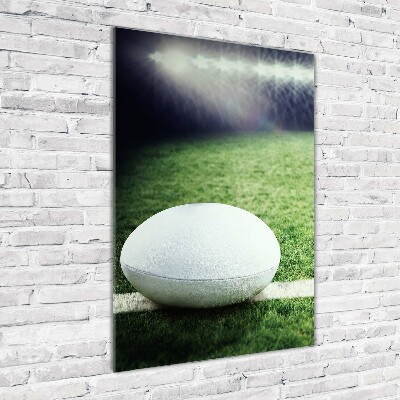 Modernes Acrylbild vertikal Rugbyball