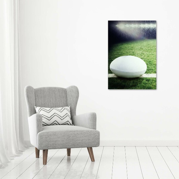 Modernes Acrylbild vertikal Rugbyball