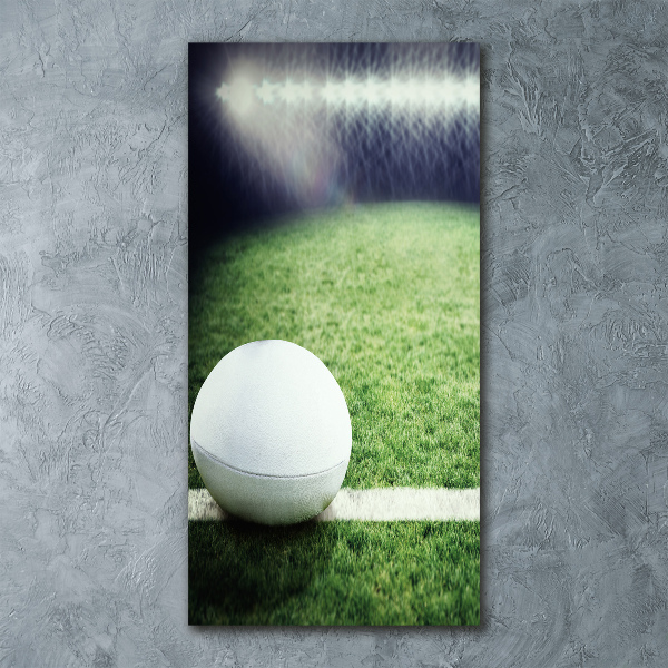 Modernes Acrylbild vertikal Rugbyball