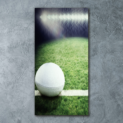 Modernes Acrylbild vertikal Rugbyball