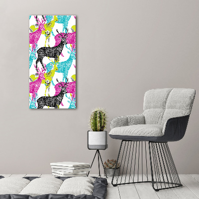 Acrylbild vertikal Bunte Hirsche