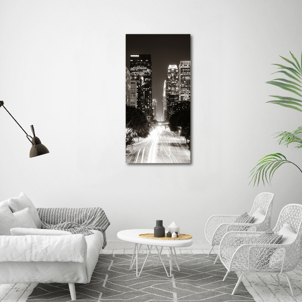 Plexiglasbilder vertikal Los Angeles bei Nacht