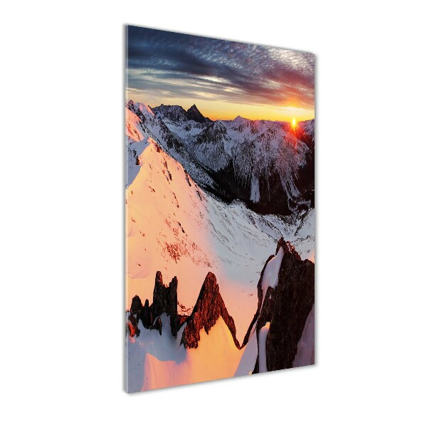 Bild auf Acrylglas vertikal Gebirge im Winter