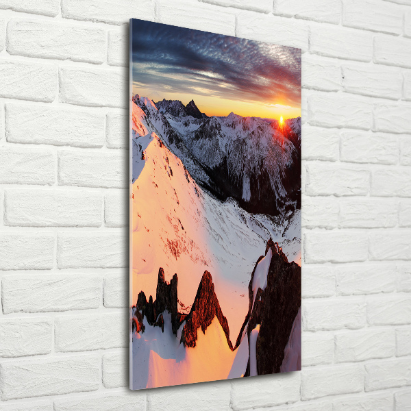 Bild auf Acrylglas vertikal Gebirge im Winter
