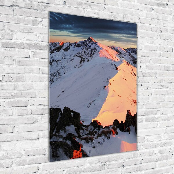 Bild auf Acrylglas vertikal Gebirge im Winter