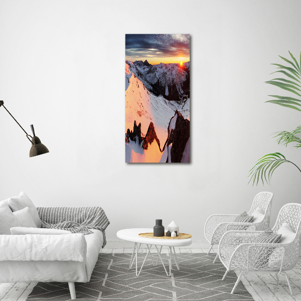 Bild auf Acrylglas vertikal Gebirge im Winter
