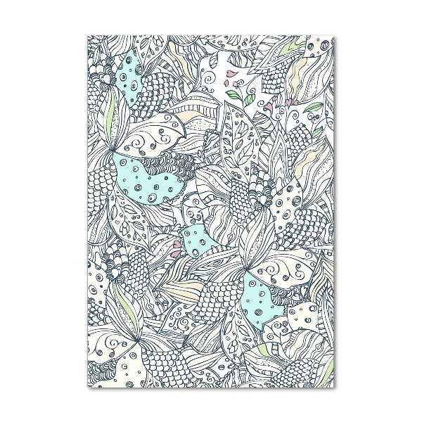 Acrylbild vertikal Blumenmuster