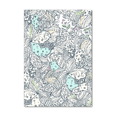 Acrylbild vertikal Blumenmuster