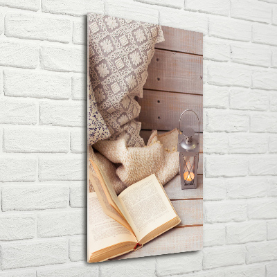 Acrylbild vertikal Entspannung mit einem Buch