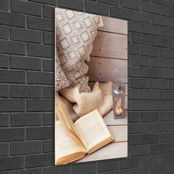 Acrylbild vertikal Entspannung mit einem Buch