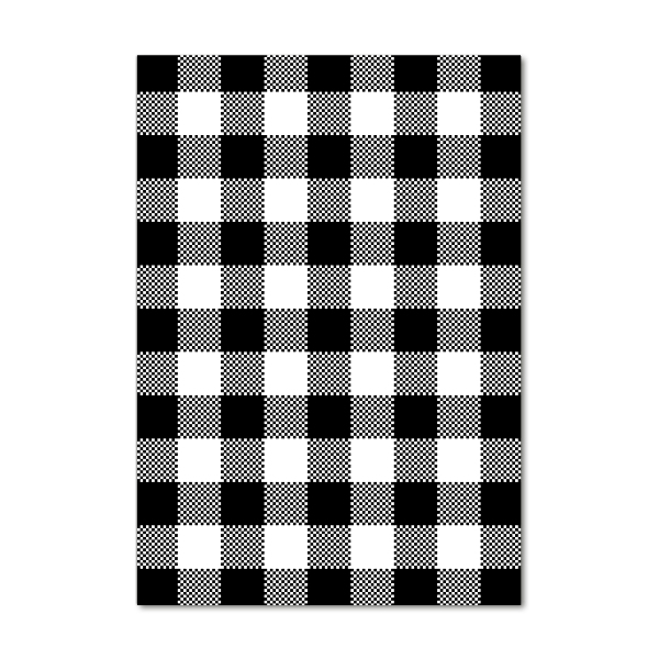 Acrylbild vertikal Schwarz-weiß kariert