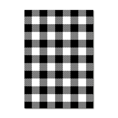 Acrylbild vertikal Schwarz-weiß kariert