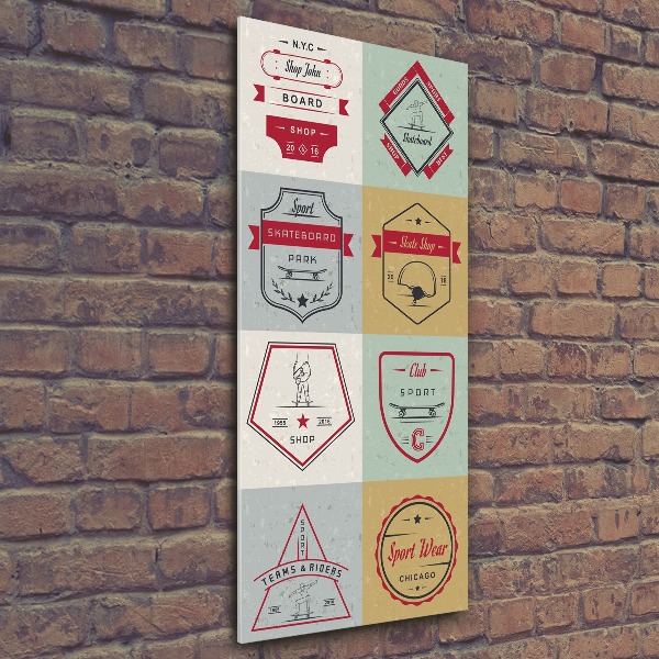 Acrylbild vertikal Skateboard-Schilder