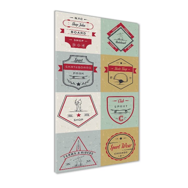 Acrylbild vertikal Skateboard-Schilder