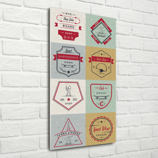 Acrylbild vertikal Skateboard-Schilder