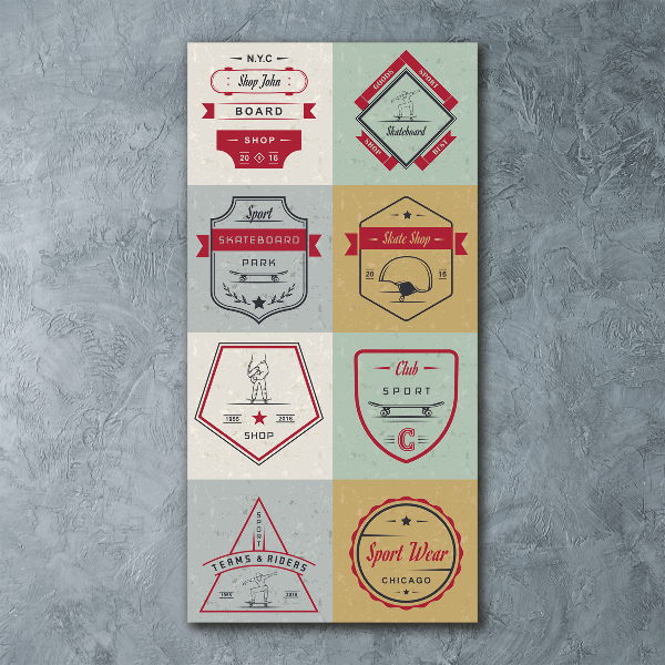 Acrylbild vertikal Skateboard-Schilder