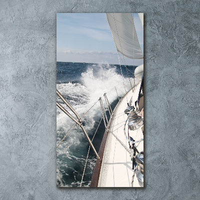 Bild auf Acrylglas vertikal Eine Yacht auf See