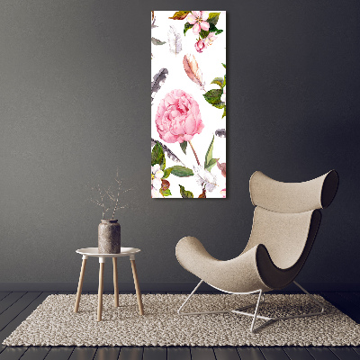 Bild auf Acrylglas vertikal Blumenmuster